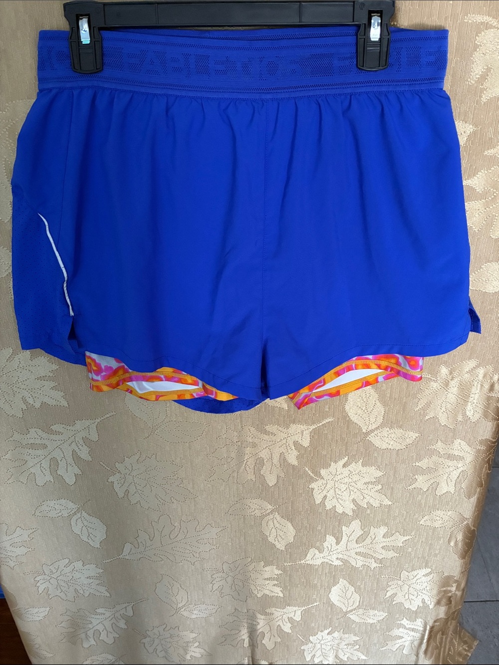 Fabletics Royal Blue Athletic Shorts with Multicolor Liner